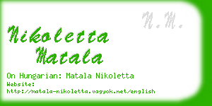 nikoletta matala business card